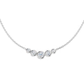 Five-Stone Rubover Diamond Necklace in White Gold
